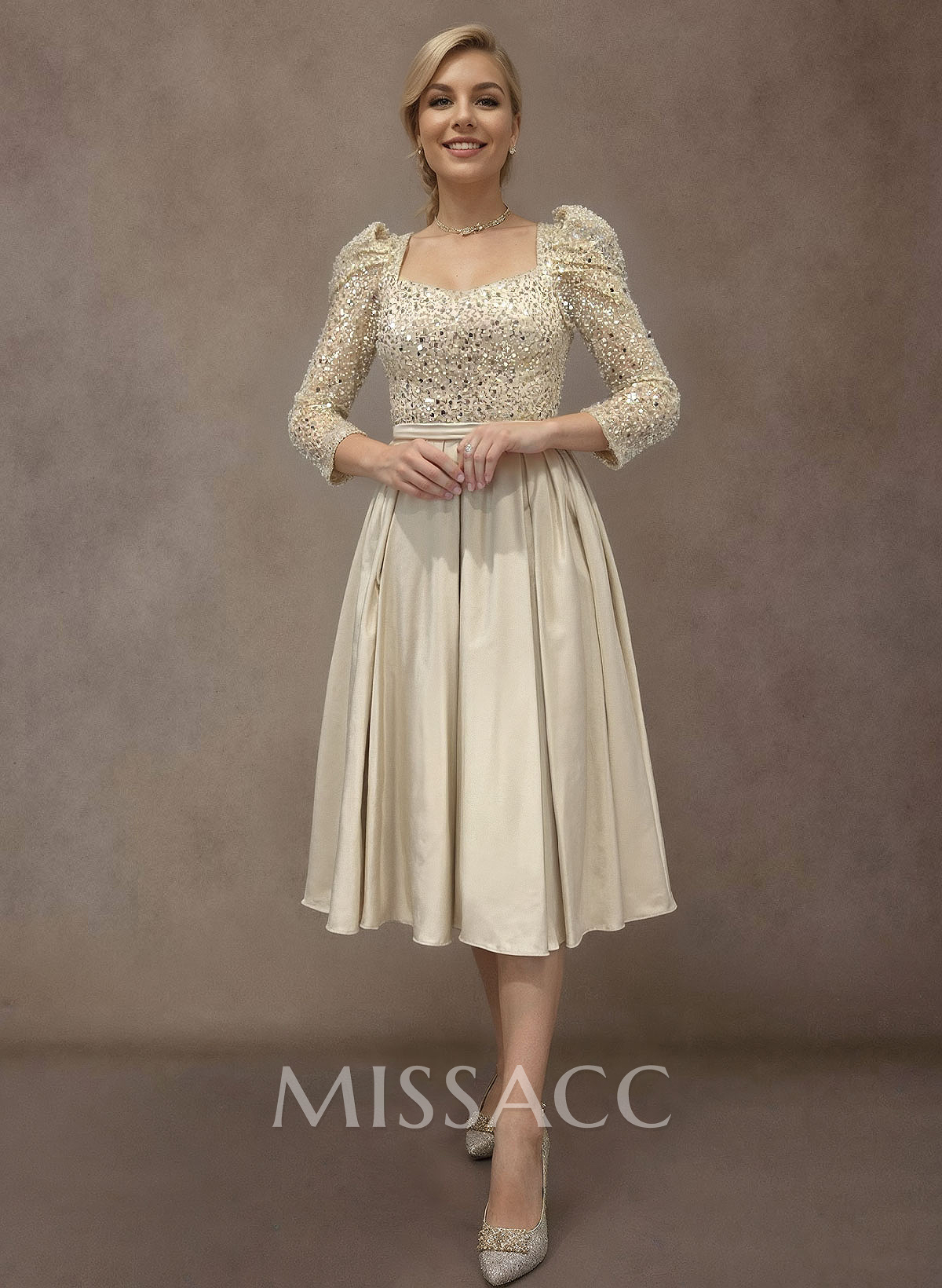 A-Line Sweetheart Satin/Sequined Mother Of The Bride Dresses