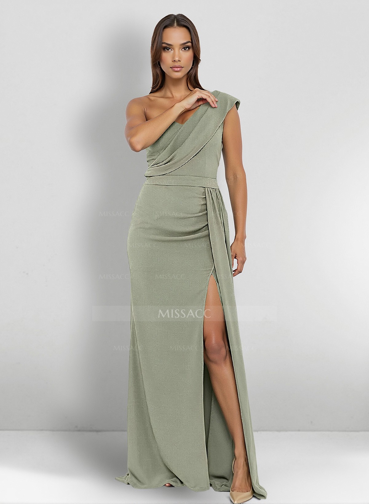 Sheath/Column Elastic Satin Mother Of The Bride Dresses With High Split