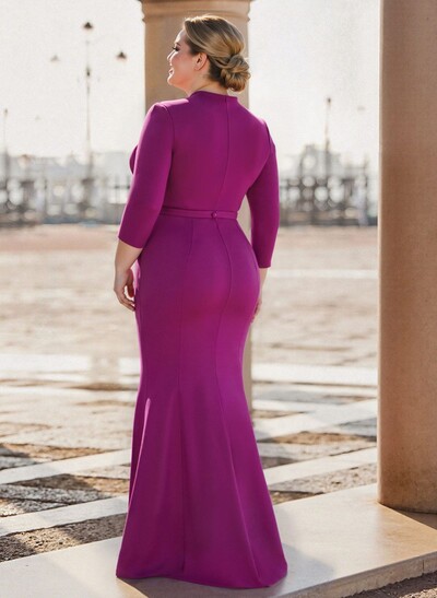 Sheath/Column Elastic Satin Mother Of The Bride Dresses With High Split