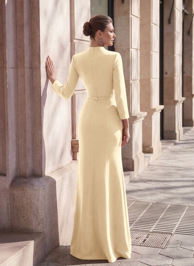 Sheath/Column Elastic Satin Mother Of The Bride Dresses With High Split