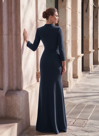 Sheath/Column Elastic Satin Mother Of The Bride Dresses With High Split