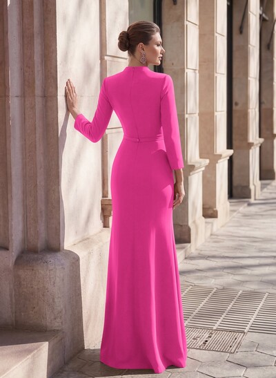 Sheath/Column Elastic Satin Mother Of The Bride Dresses With High Split