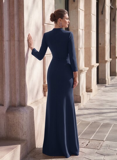 Sheath/Column Elastic Satin Mother Of The Bride Dresses With High Split