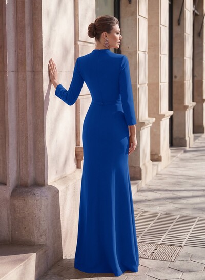 Sheath/Column Elastic Satin Mother Of The Bride Dresses With High Split