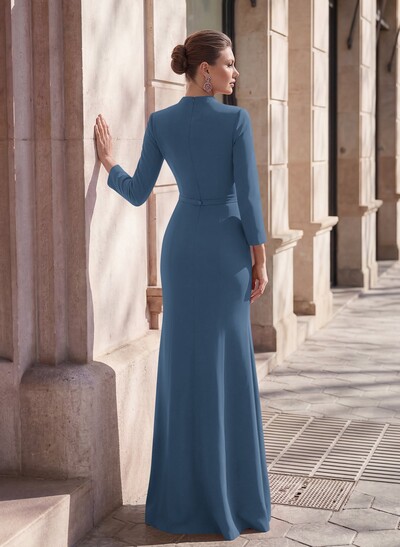 Sheath/Column Elastic Satin Mother Of The Bride Dresses With High Split