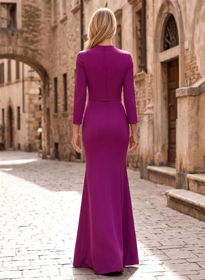 Sheath/Column Elastic Satin Mother Of The Bride Dresses With High Split
