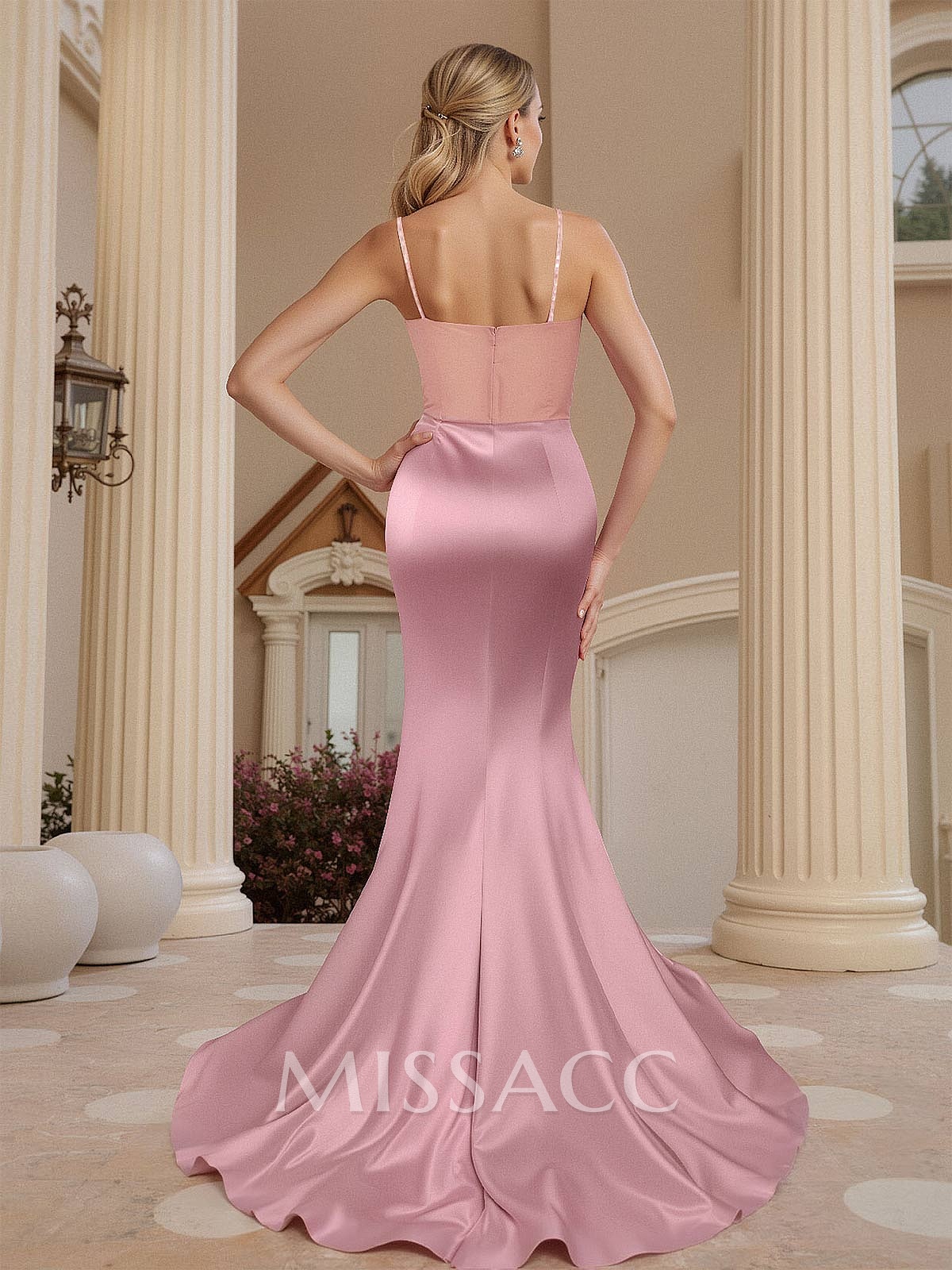 Trumpet/Mermaid Sweetheart Sleeveless Silk Like Satin Prom Dresses Trumpet/Mermaid Sweetheart Sleeveless Silk Like Satin Prom Dresses