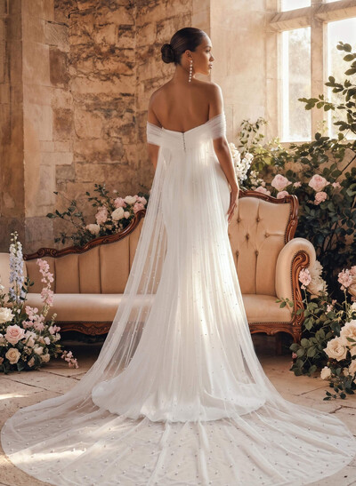 Sheath/Column Sweetheart Satin/Tulle Wedding Dresses With Beading