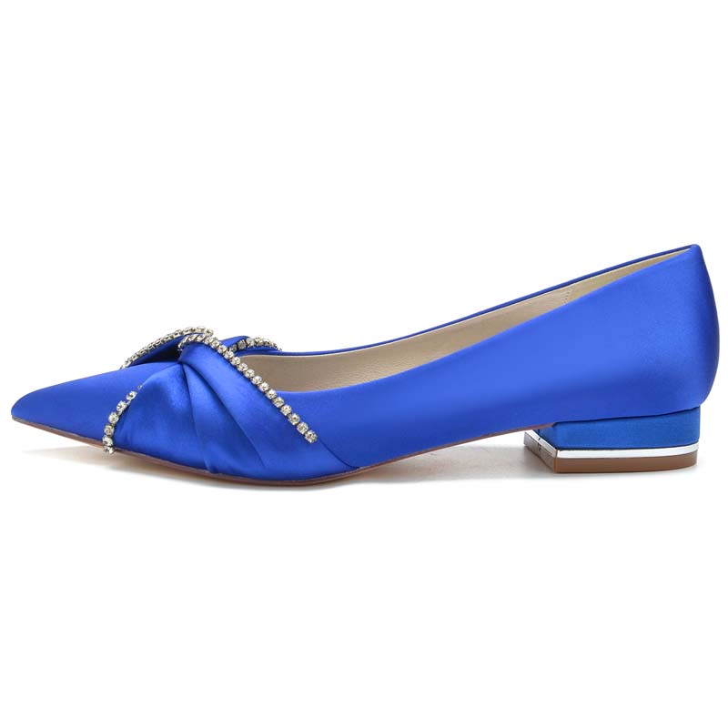 Low Heel Point Toe Wedding Shoes With Bowknot