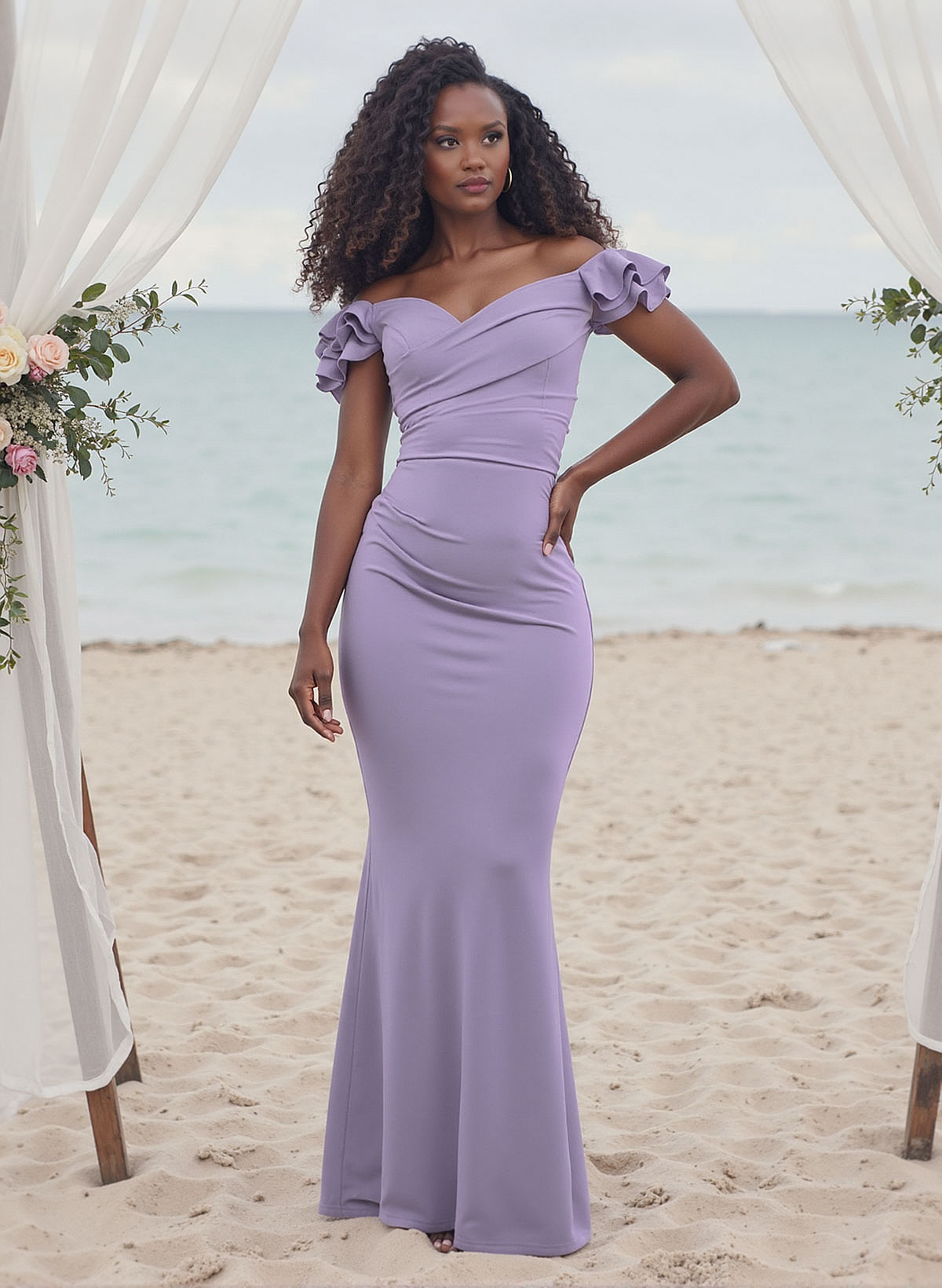 Purple dresses for special occasions - Trumpet/Mermaid Elastic Satin Bridesmaid Dresses With Ruffle