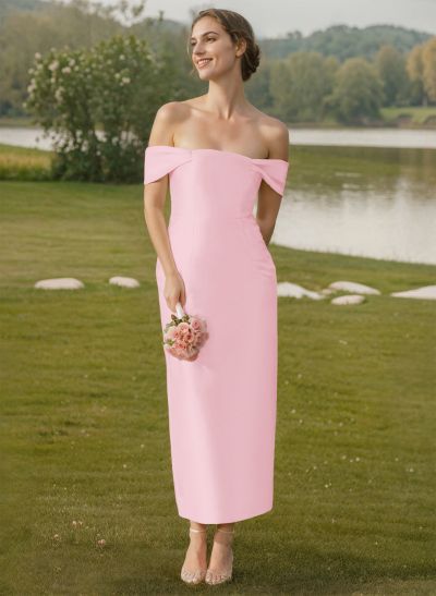 Sheath/Column Off-The-Shoulder Sleeveless Satin Bridesmaid Dresses