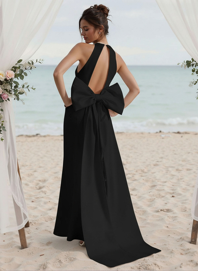 Trumpet/Mermaid Elastic Satin Bridesmaid Dresses With Bow(s)/Back Hole