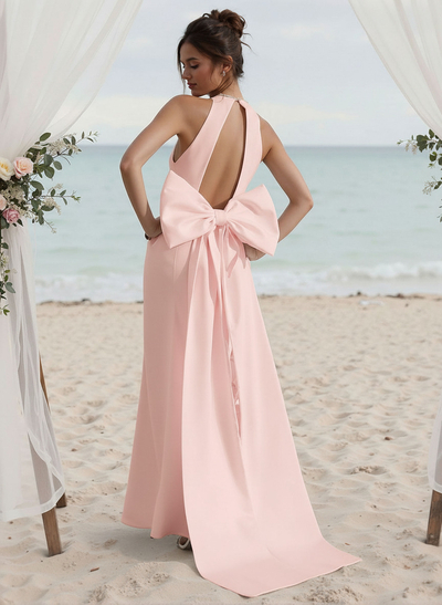 Trumpet/Mermaid Elastic Satin Bridesmaid Dresses With Bow(s)/Back Hole