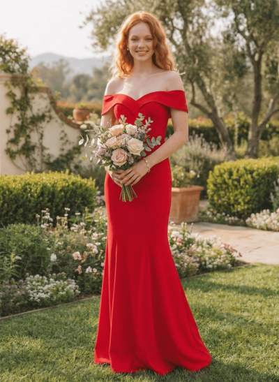 Trumpet/Mermaid Sweep Train Elastic Satin Bridesmaid Dresses