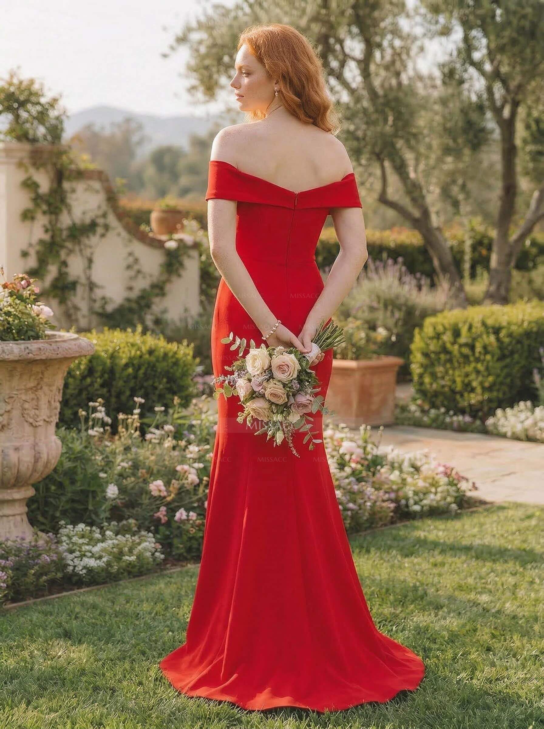 Trumpet/Mermaid Sweep Train Elastic Satin Bridesmaid Dresses