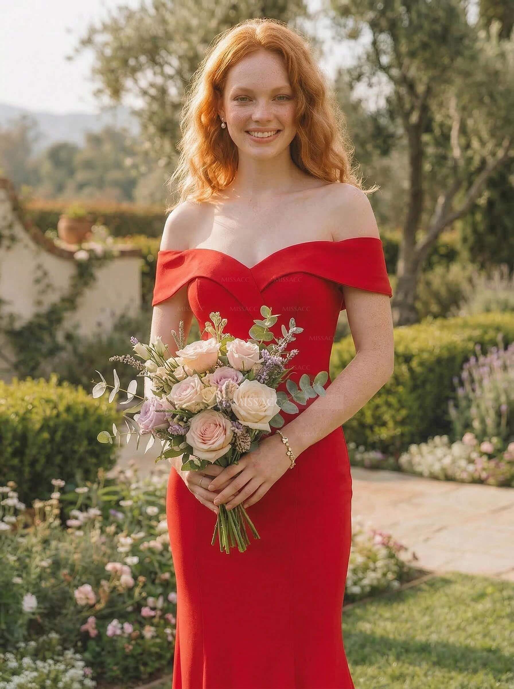 Trumpet/Mermaid Sweep Train Elastic Satin Bridesmaid Dresses