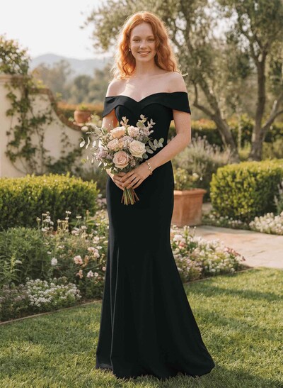 Trumpet/Mermaid Sweep Train Elastic Satin Bridesmaid Dresses