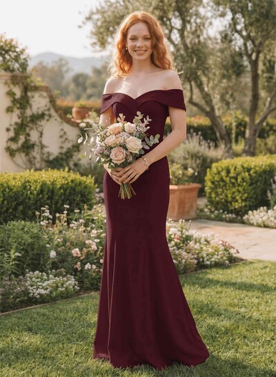 Trumpet/Mermaid Sweep Train Elastic Satin Bridesmaid Dresses