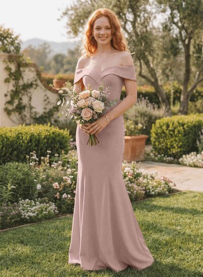 Trumpet/Mermaid Sweep Train Elastic Satin Bridesmaid Dresses