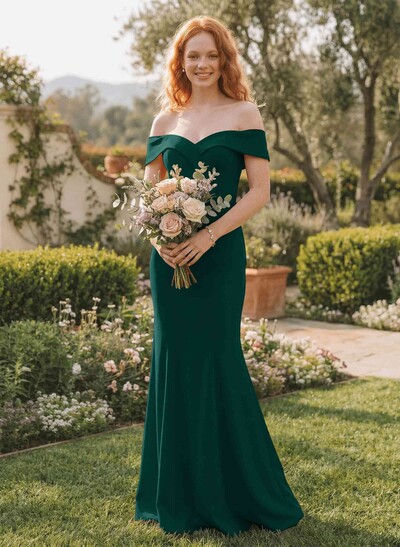 Trumpet/Mermaid Sweep Train Elastic Satin Bridesmaid Dresses