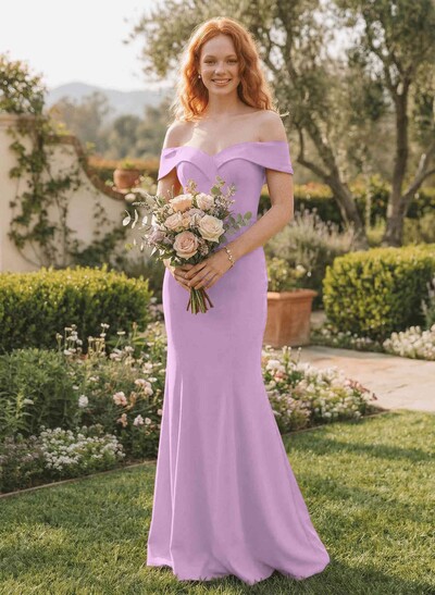 Trumpet/Mermaid Sweep Train Elastic Satin Bridesmaid Dresses