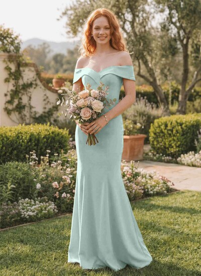 Trumpet/Mermaid Sweep Train Elastic Satin Bridesmaid Dresses