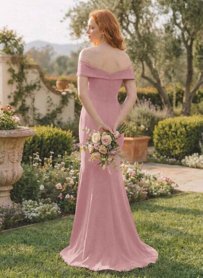 Trumpet/Mermaid Sweep Train Elastic Satin Bridesmaid Dresses