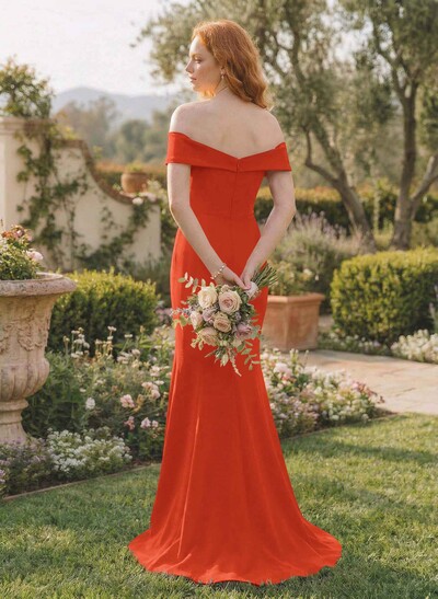 Trumpet/Mermaid Sweep Train Elastic Satin Bridesmaid Dresses