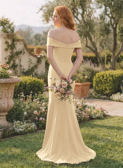 Trumpet/Mermaid Sweep Train Elastic Satin Bridesmaid Dresses