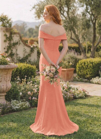 Trumpet/Mermaid Sweep Train Elastic Satin Bridesmaid Dresses