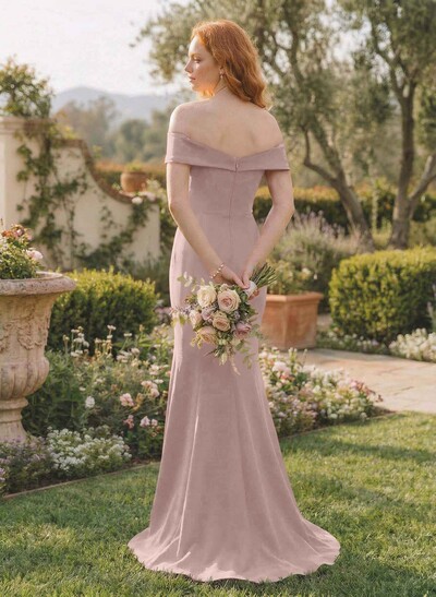 Trumpet/Mermaid Sweep Train Elastic Satin Bridesmaid Dresses