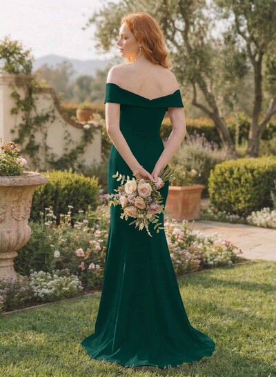 Trumpet/Mermaid Sweep Train Elastic Satin Bridesmaid Dresses