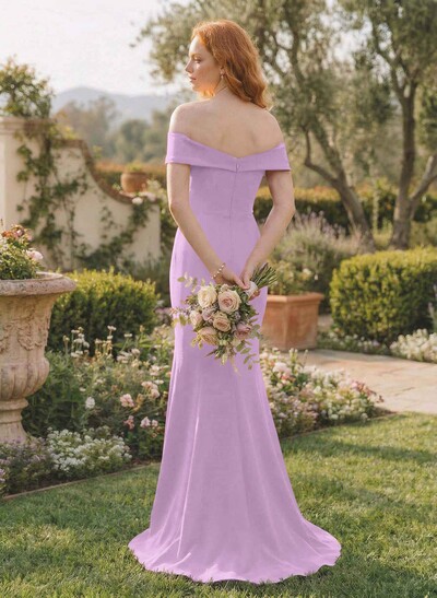 Trumpet/Mermaid Sweep Train Elastic Satin Bridesmaid Dresses