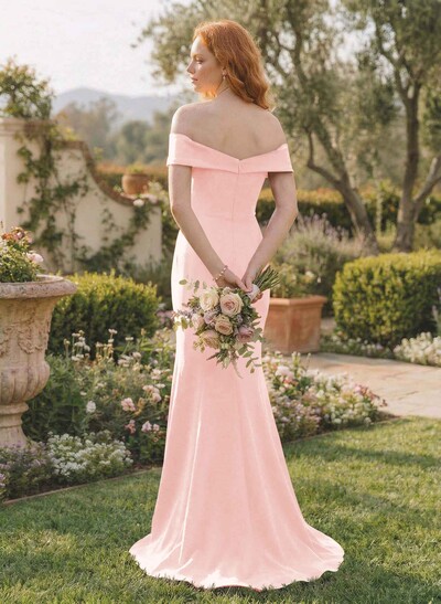 Trumpet/Mermaid Sweep Train Elastic Satin Bridesmaid Dresses