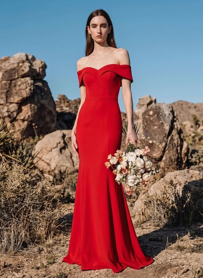 Trumpet/Mermaid Sweep Train Elastic Satin Bridesmaid Dresses