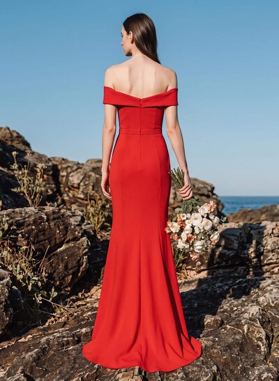 Trumpet/Mermaid Sweep Train Elastic Satin Bridesmaid Dresses