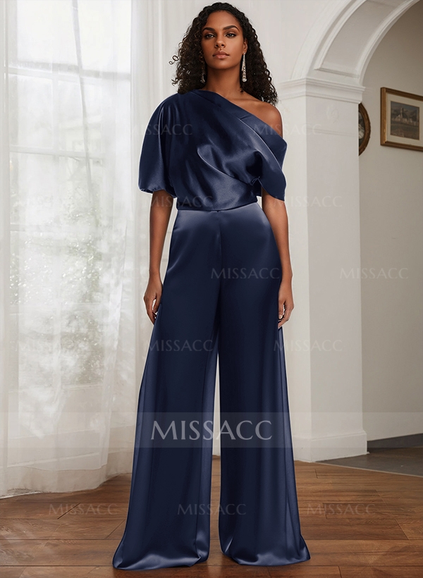 Jumpsuit/Pantsuit Floor-Length Charmeuse Mother Of The Bride Dresses