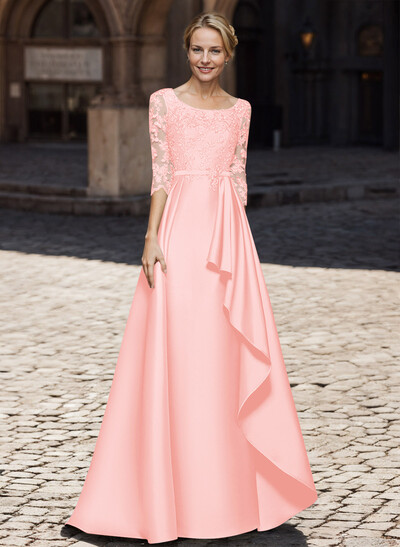Satin Mother Of The Bride Dresses With Ruffle/Appliques Lace