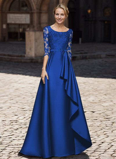 Satin Mother Of The Bride Dresses With Ruffle/Appliques Lace