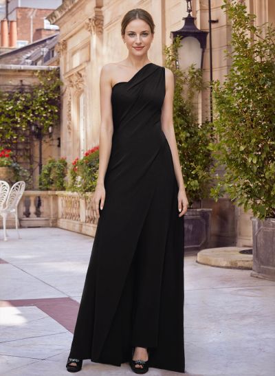 Jumpsuit/Pantsuit One-Shoulder Elastic Satin Mother Of The Bride Dresses