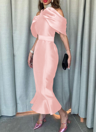 Trumpet/Mermaid Halter Sleeveless Ankle-Length Satin Mother Of The Bride Dresses