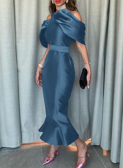 Trumpet/Mermaid Halter Sleeveless Ankle-Length Satin Mother Of The Bride Dresses