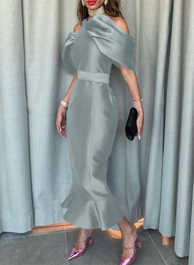 Trumpet/Mermaid Halter Sleeveless Ankle-Length Satin Mother Of The Bride Dresses