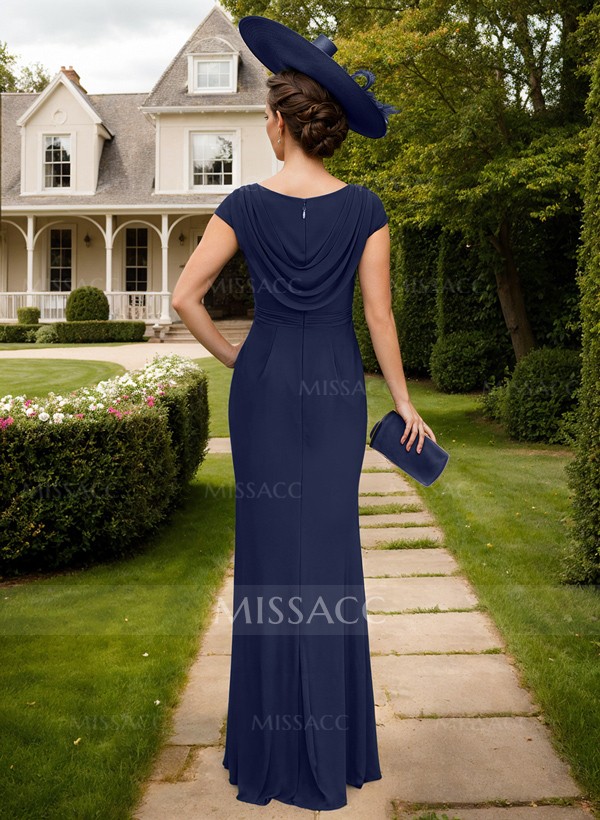 Sheath/Column V-Neck Sleeveless Chiffon Mother Of The Bride Dresses