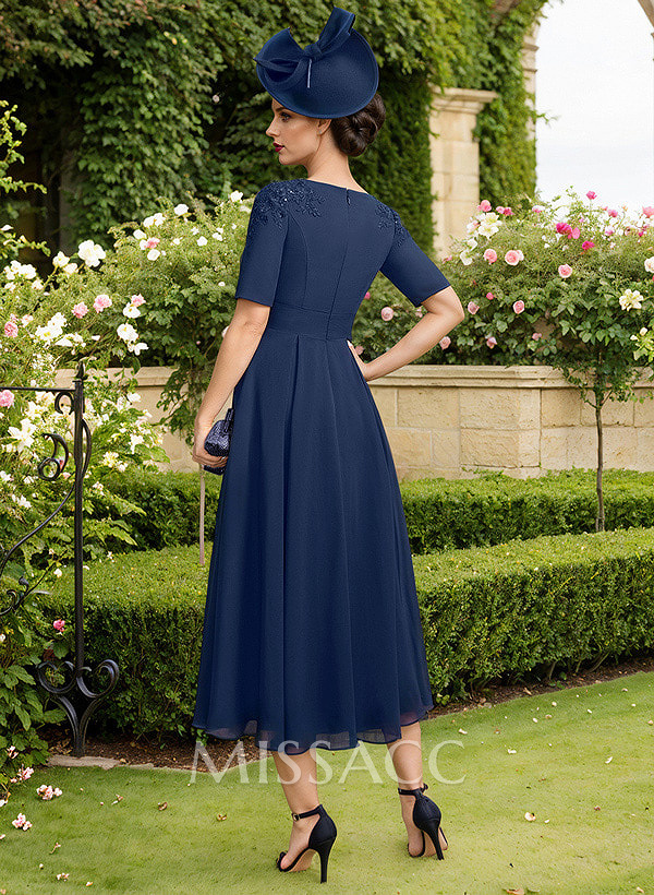 A-Line Scoop Neck Chiffon Mother Of The Bride Dresses With Pockets/Lace A-Line Scoop Neck Chiffon Mother Of The Bride Dresses With Pockets/Lace