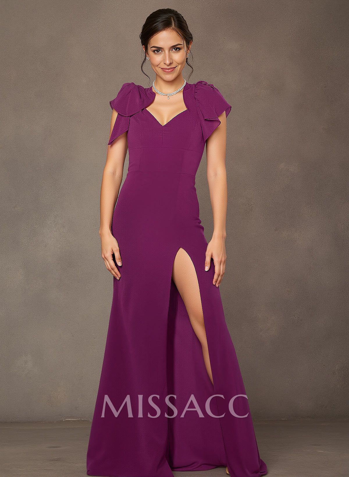 Trumpet/Mermaid Elastic Satin Mother Of The Bride Dresses With Bow(s)/High Split