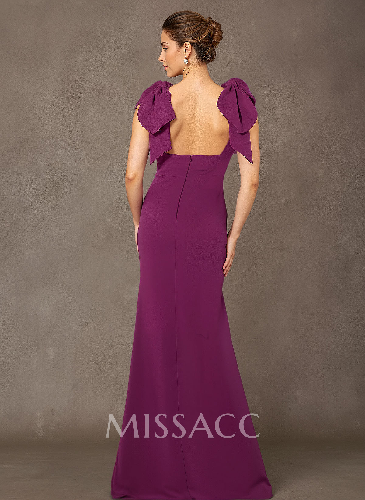 Trumpet/Mermaid Elastic Satin Mother Of The Bride Dresses With Bow(s)/High Split