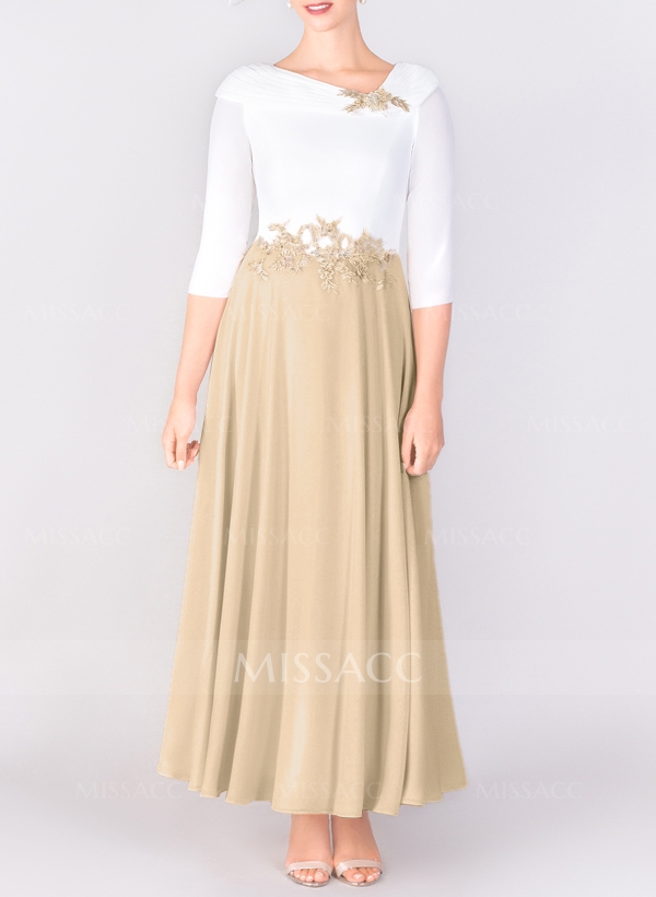 A-Line Asymmetrical Chiffon Mother Of The Bride Dresses With Lace