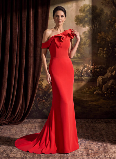 Trumpet/Mermaid Elastic Satin Mother Of The Bride Dresses With Ruffle