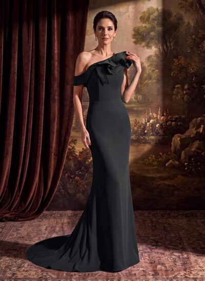 Trumpet/Mermaid Stretch Satin Mother Of The Bride Dresses With Ruffles